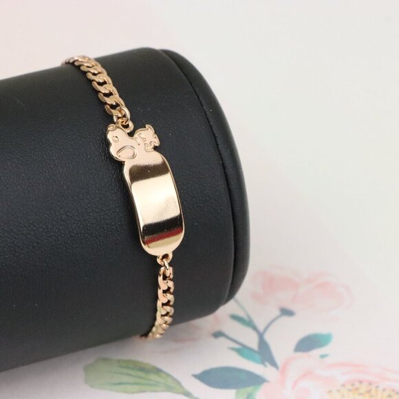 "Rose Gold Bracelet with Cute Bear Charm, Adjustable Chain Design, XPBL1150 - Picture 6 of 12